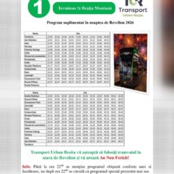 Programul pentru tramvaie și autobuze, de Revelion și început de Ianuarie