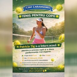 Tenis pentru copii la CSM Caransebeș! Patricia Țig revine acasă pentru a antrena copiii și a construi viitorii campioni ai tenisului caransebeșean