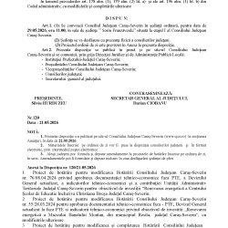 Convocare a Consiliului Judeţean Caraş-Severin pentru data de 29.05.2026