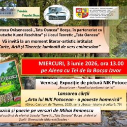 „Carte, Artă și Tinerețe luminată de vers eminescian” – eveniment cultural dedicat artei și poeziei la Bocșa