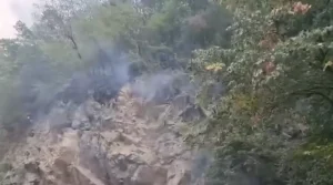Incendiul de vegetație și pădure care afectează de săptămâni zona Băile Herculane a ajuns din nou într-un punct critic (VIDEO)