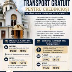 Transport gratuit pentru credincioșii care participă la Hramul Mănăstirii „Nașterea Maicii Domnului” din Băile Herculane